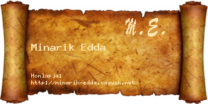 Minarik Edda névjegykártya